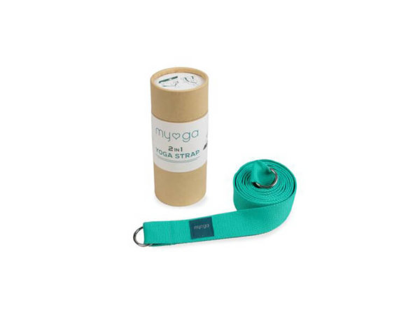 2-in-1 Turquoise Yoga Belt Strap for Stretching and Improving Flexibility